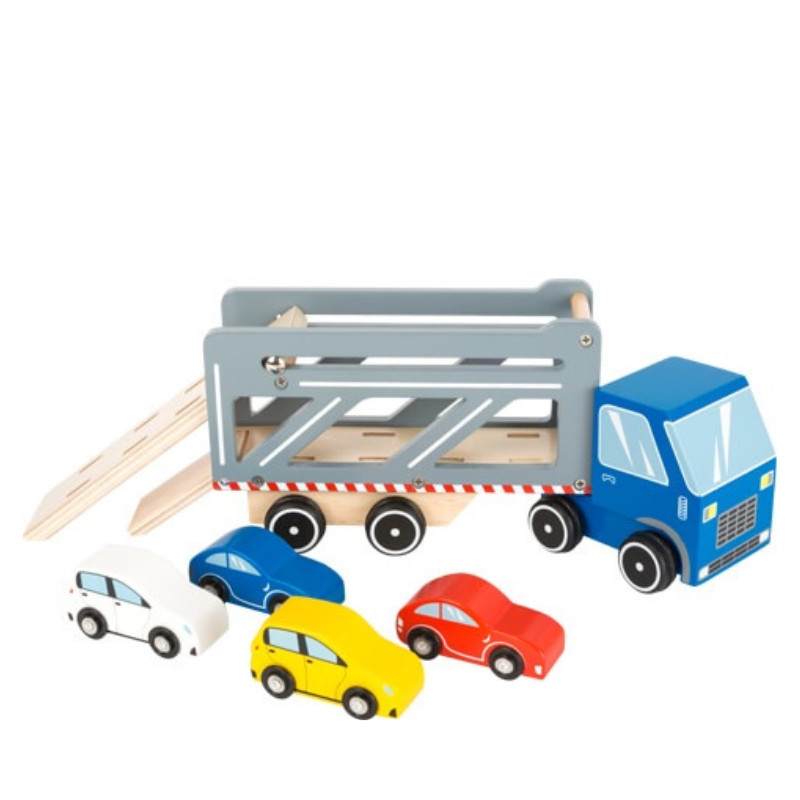Camion de transport de vehicules en bois, jouets en bois